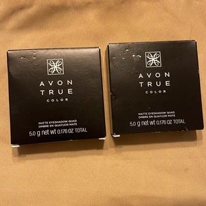 Set of 2 New Avon True Color Matte Eyeshadow Quads-Tranquility and On the Vine